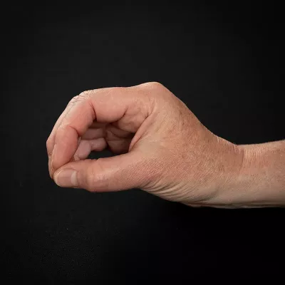 Demonstration of exercise from Image 9 with supporting hand removed.