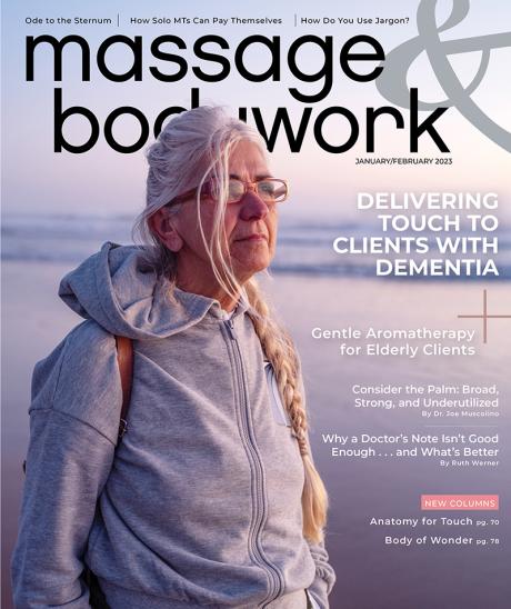 Massage and Bodywork magazine cover January/February 2023