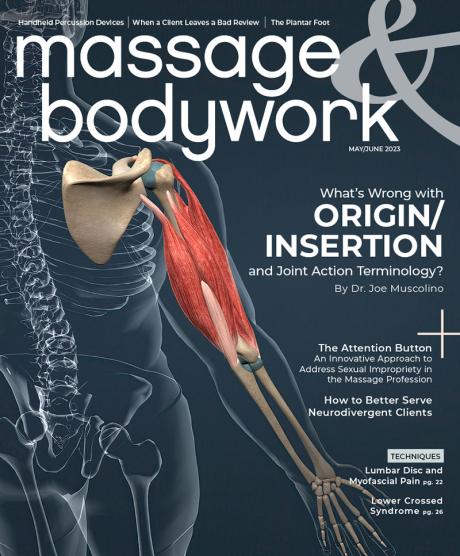 Massage and Bodywork Magazine cover May/June 2023