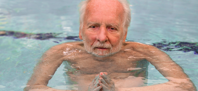 Watsu creator Harold Dull in the pool 